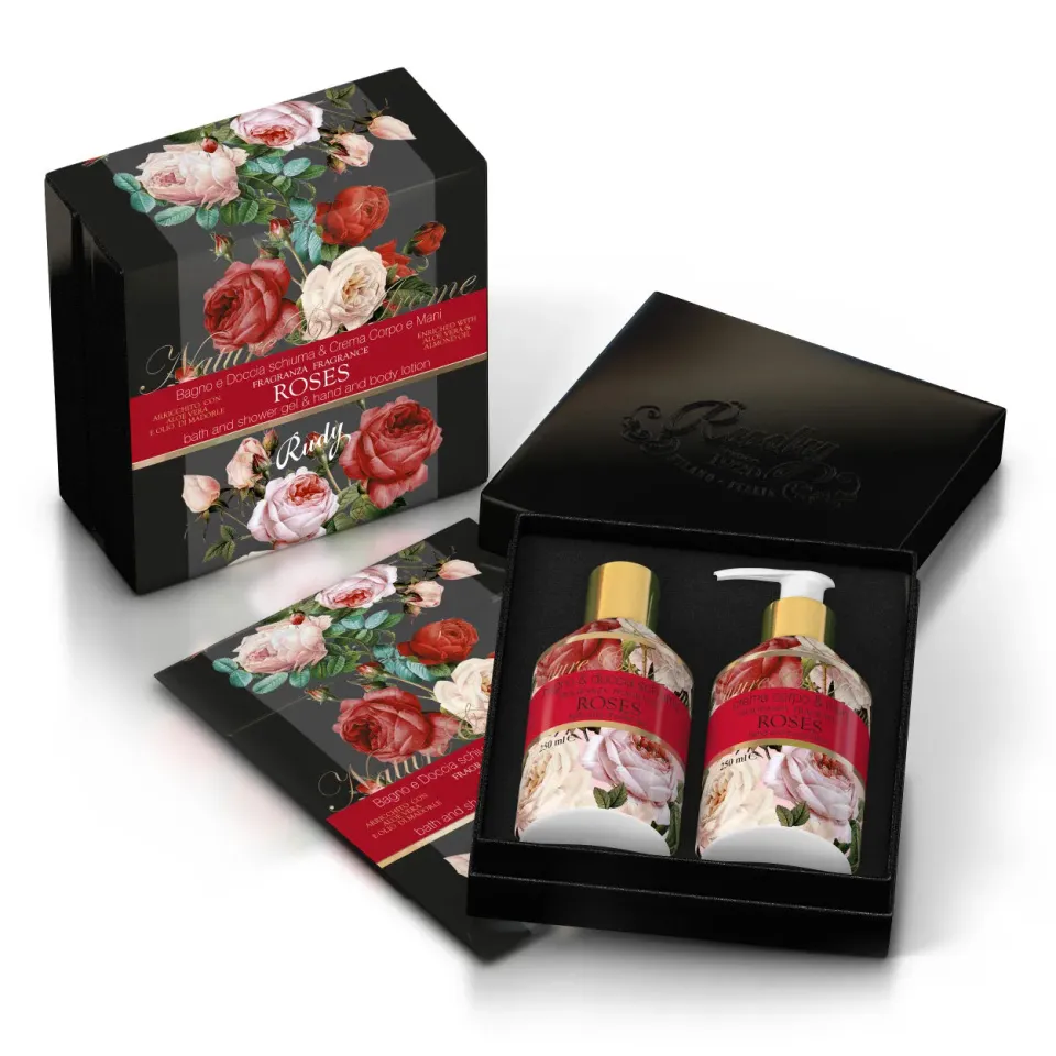 Rudy Rosas Nature Arome set regalo crema spuma 250 ml rosa