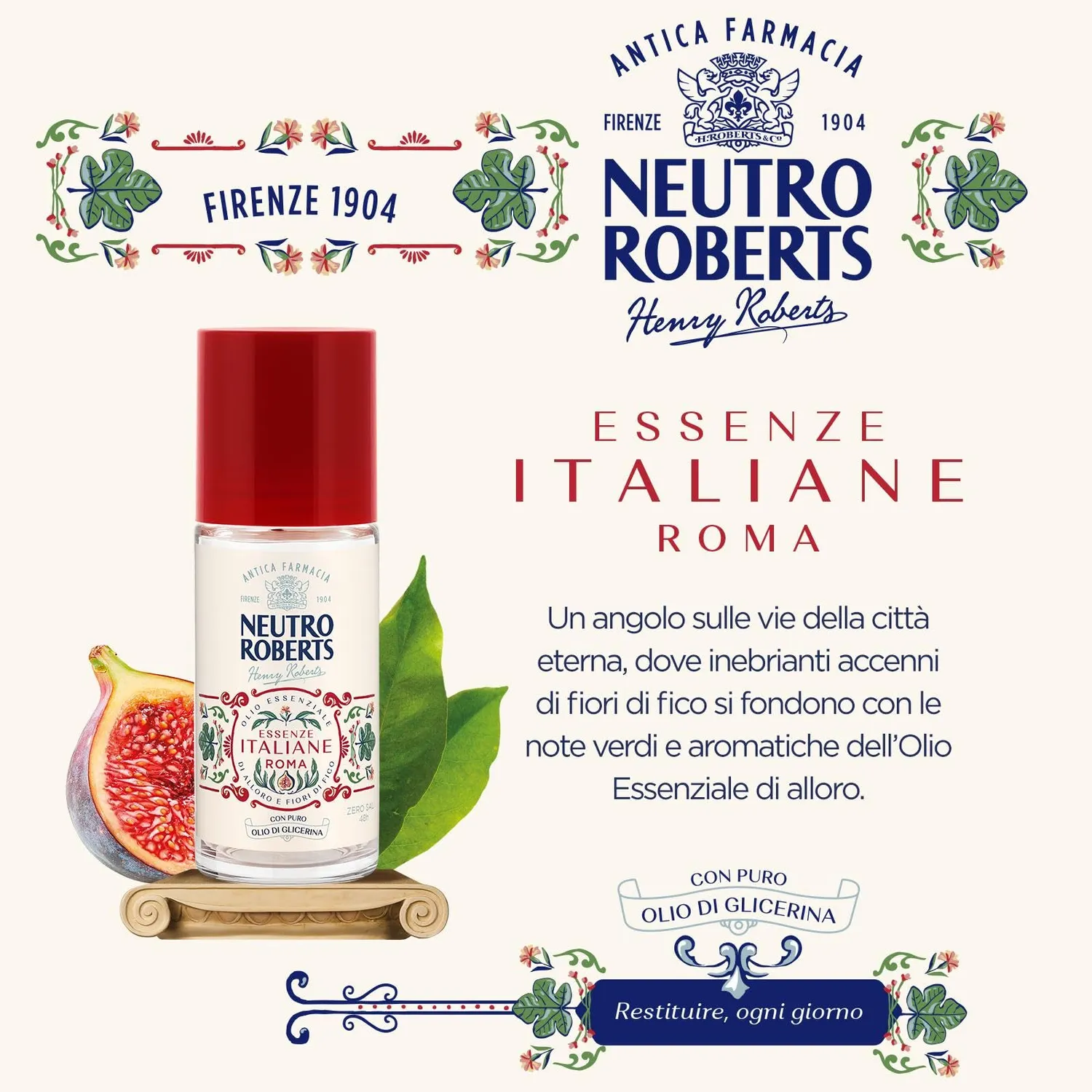 Neutro Roberts Roma Roll-On Deodorante 50 ml senza alluminio