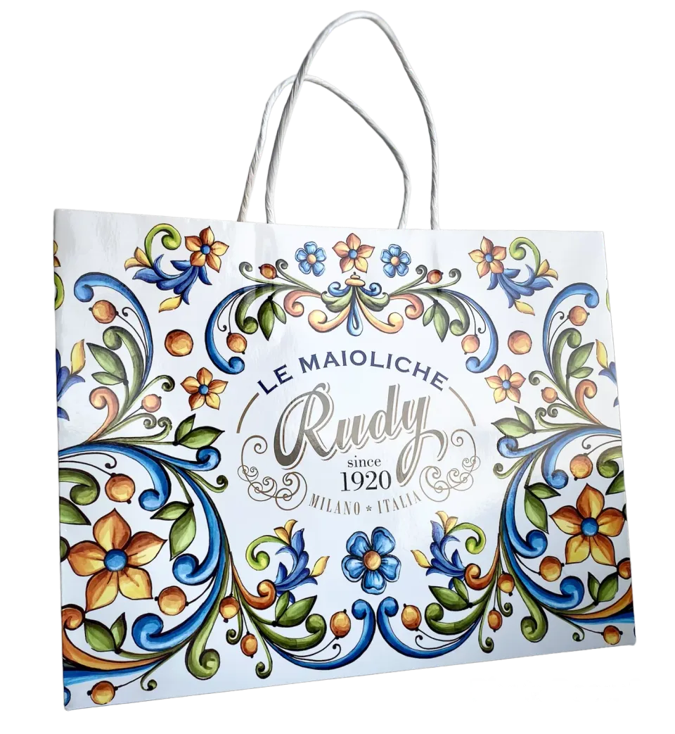 Rudy Profumi Maioliche Sacchetto Regalo Grande 30x8x23 cm