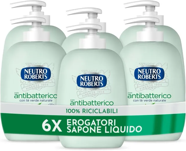 Neutro Roberts Antibatterico Sapone Liquido 6x200 ml Te Verde