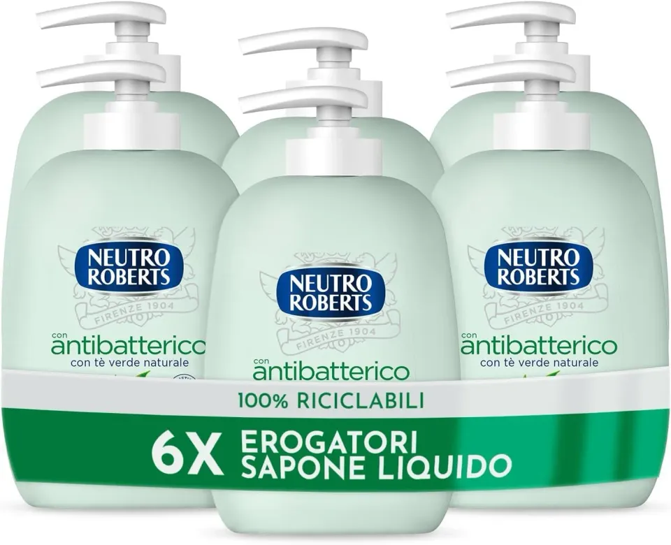 Neutro Roberts Antibatterico Sapone Liquido 6x200 ml Te Verde