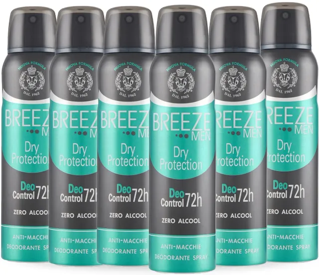 Breeze Men Dry Protection spray 6x150 ml 72h uomo