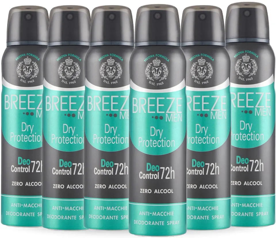 Breeze Men Dry Protection spray 6x150 ml 72h uomo