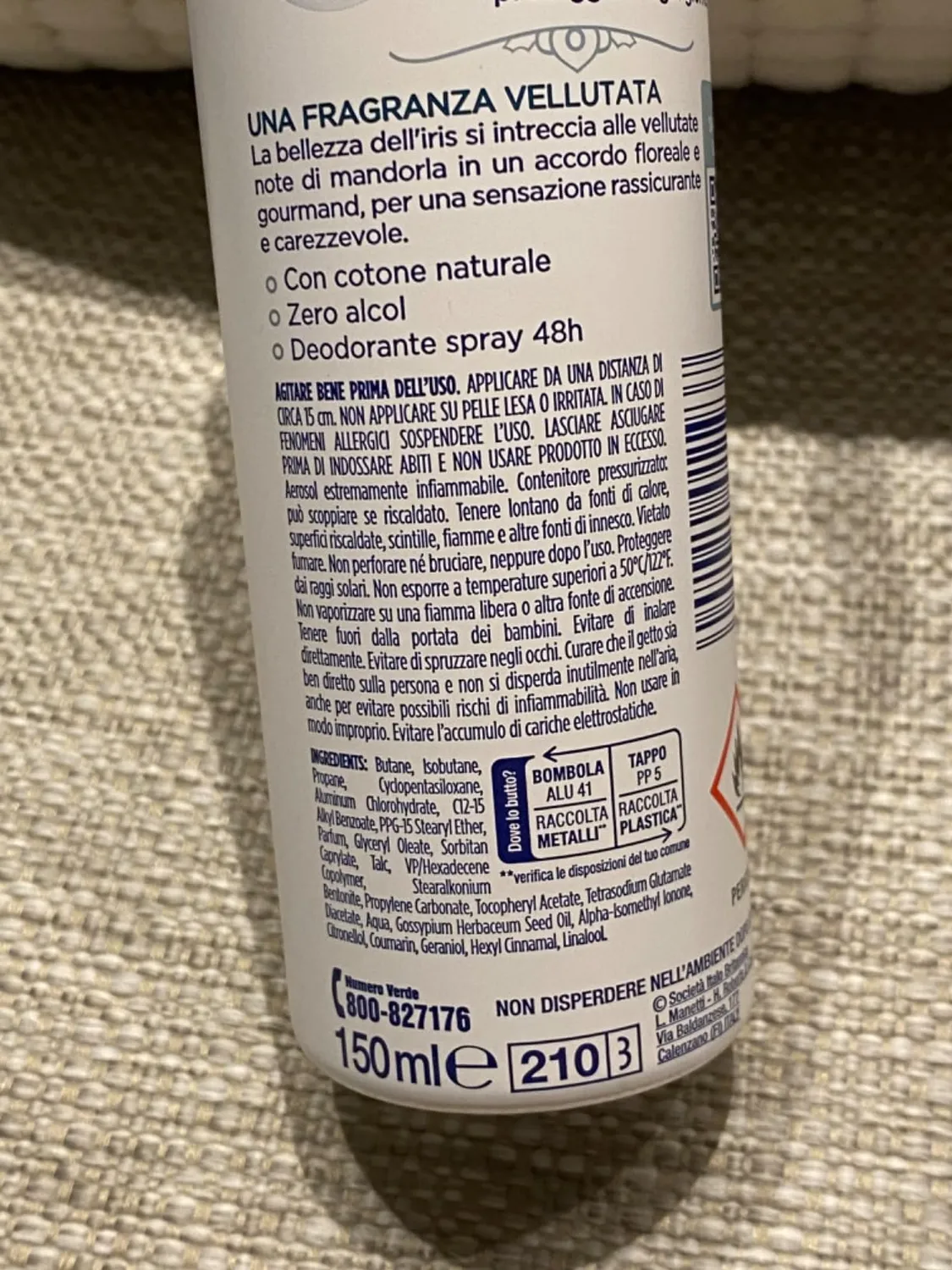 Neutro Roberts Sensibile Avena e Iris deodorante spray 150 ml zero alcol
