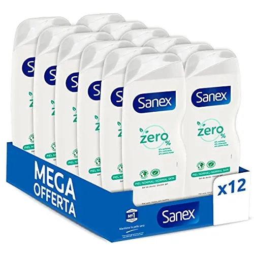Sanex Zero% Bagnoschiuma Pelle Normale 12x600 ml Vegano