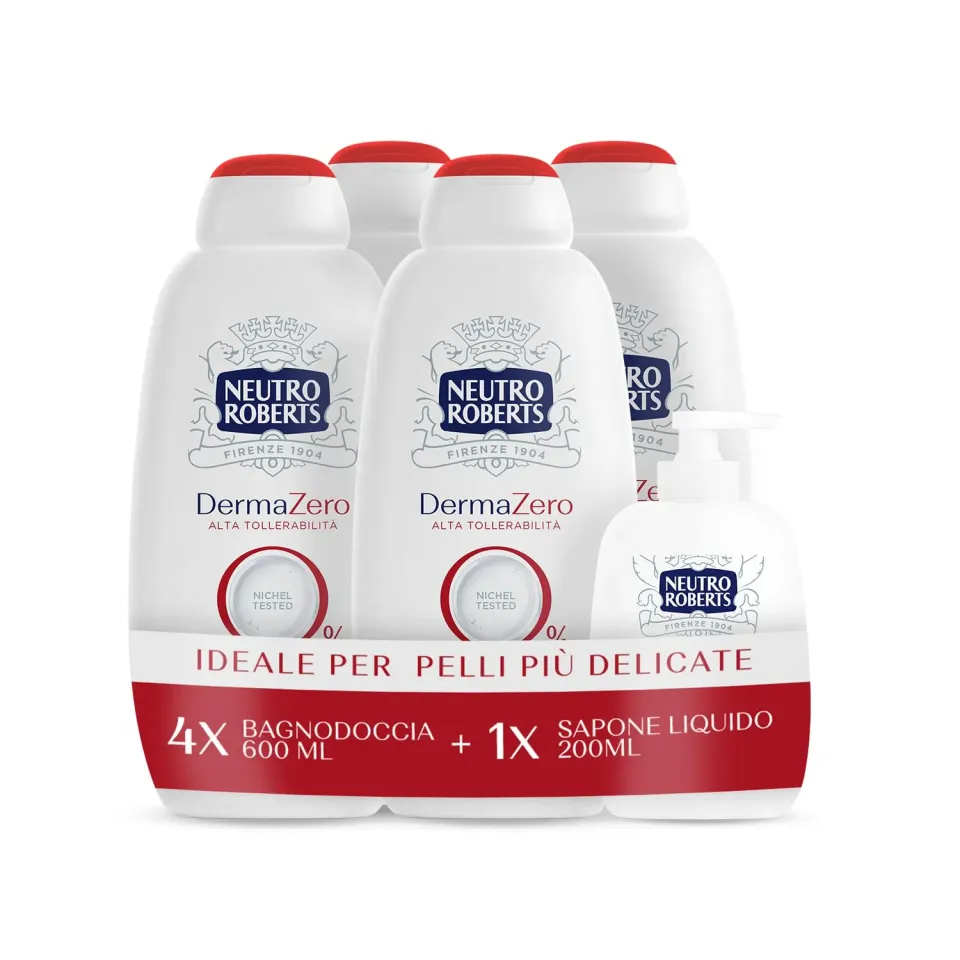 Neutro Roberts Ipoallergenico Bagnoschiuma 4x600 ml pelli sensibili