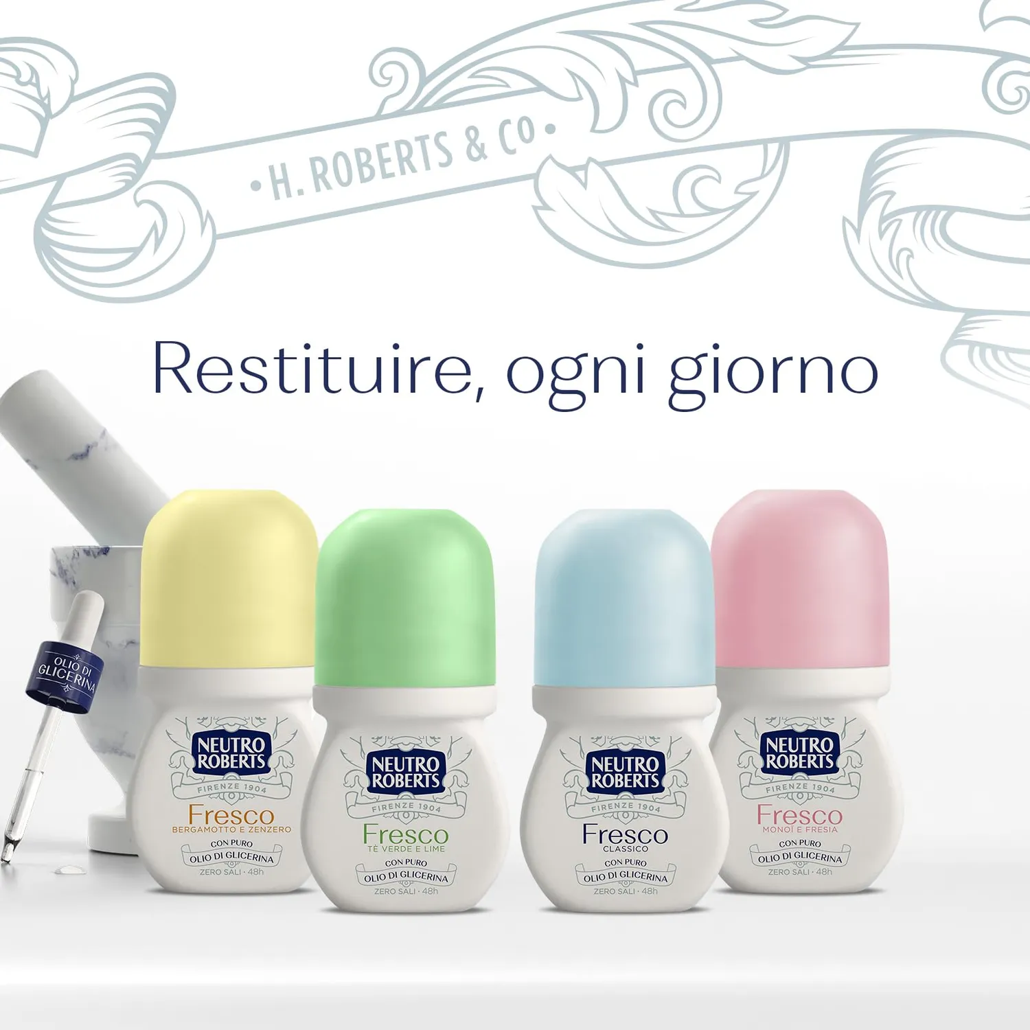 Neutro Roberts Fresco Verde Deodorante Roll-On 4x50 ml Tè Verde Lime