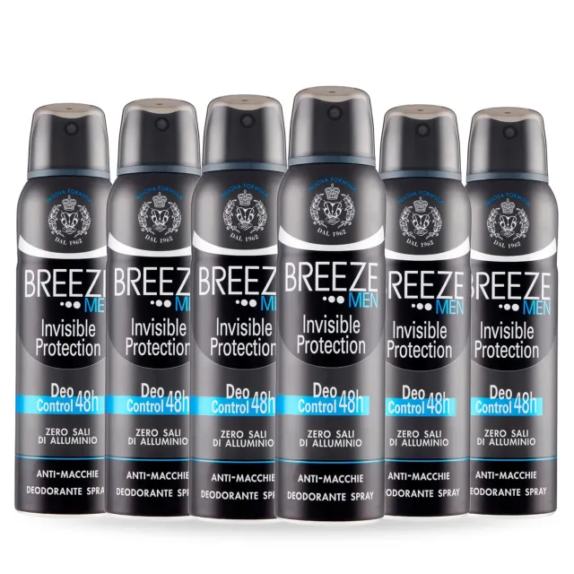 Breeze Men Invisible Protection deodorante 6x150 ml
