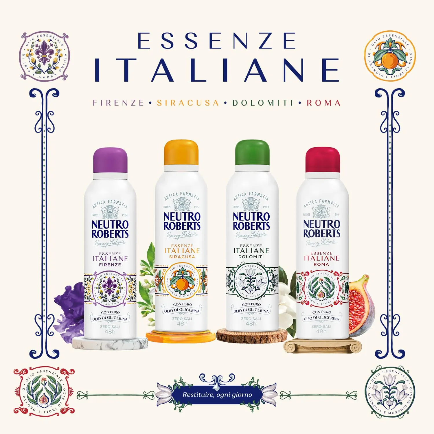 Neutro Roberts Essenze Firenze deodorante spray 200 ml senza alluminio