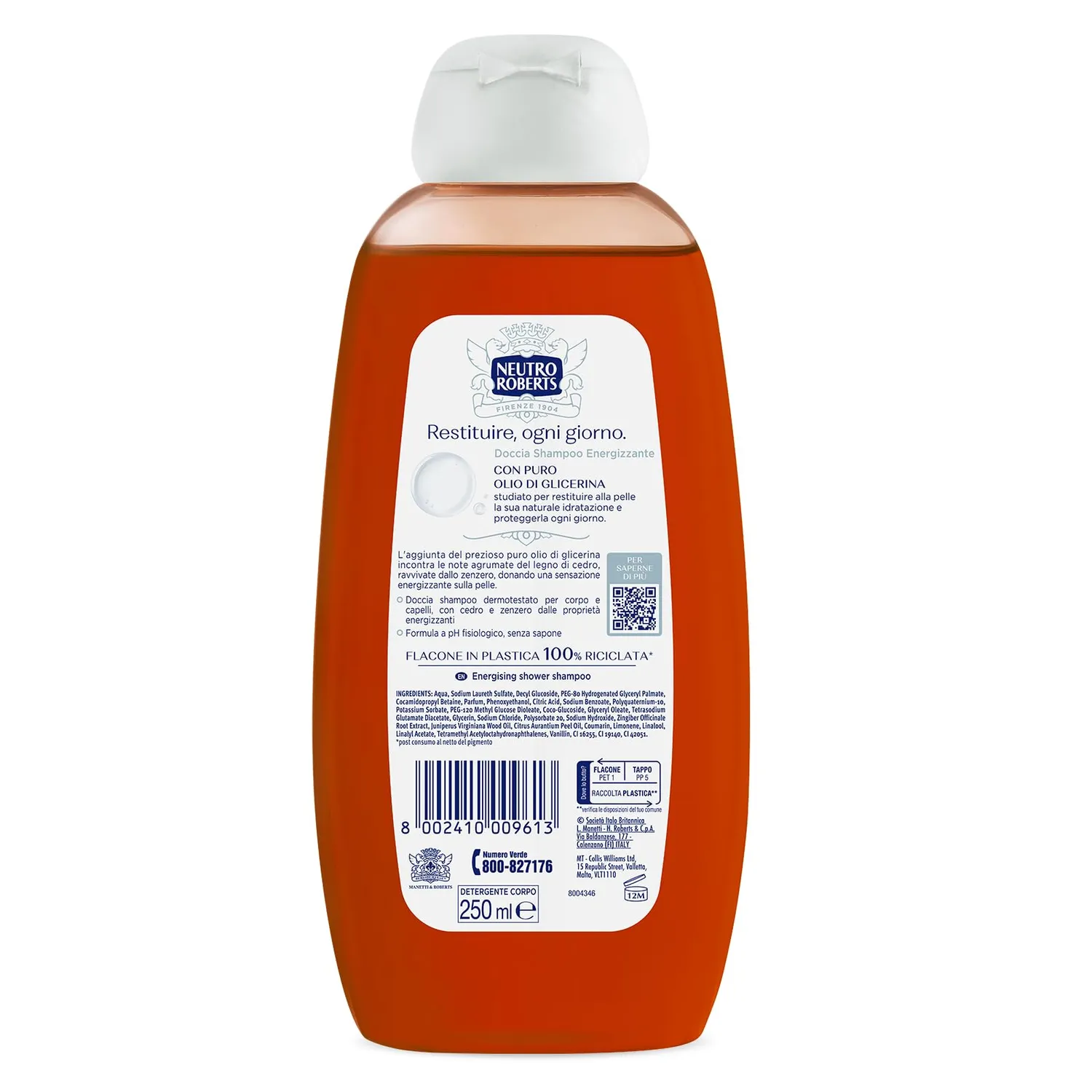 Neutro Roberts Energizzante Doccia Shampoo 6x250 ml Eucalipto Mentolo