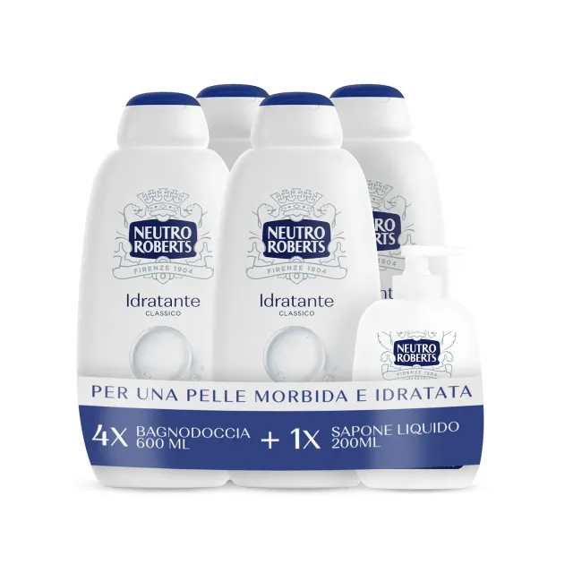 Neutro Roberts Idratante bagnoschiuma 4x600 ml glicerina