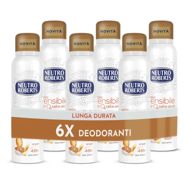 Neutro Roberts Pelle Sensibile deodorante spray 6x150 ml senza alluminio