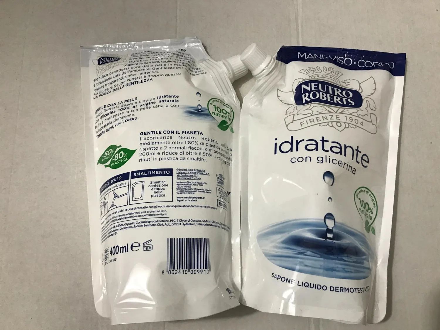 Neutro Roberts Idratante Glicerina sapone liquido mani 200 ml delicato