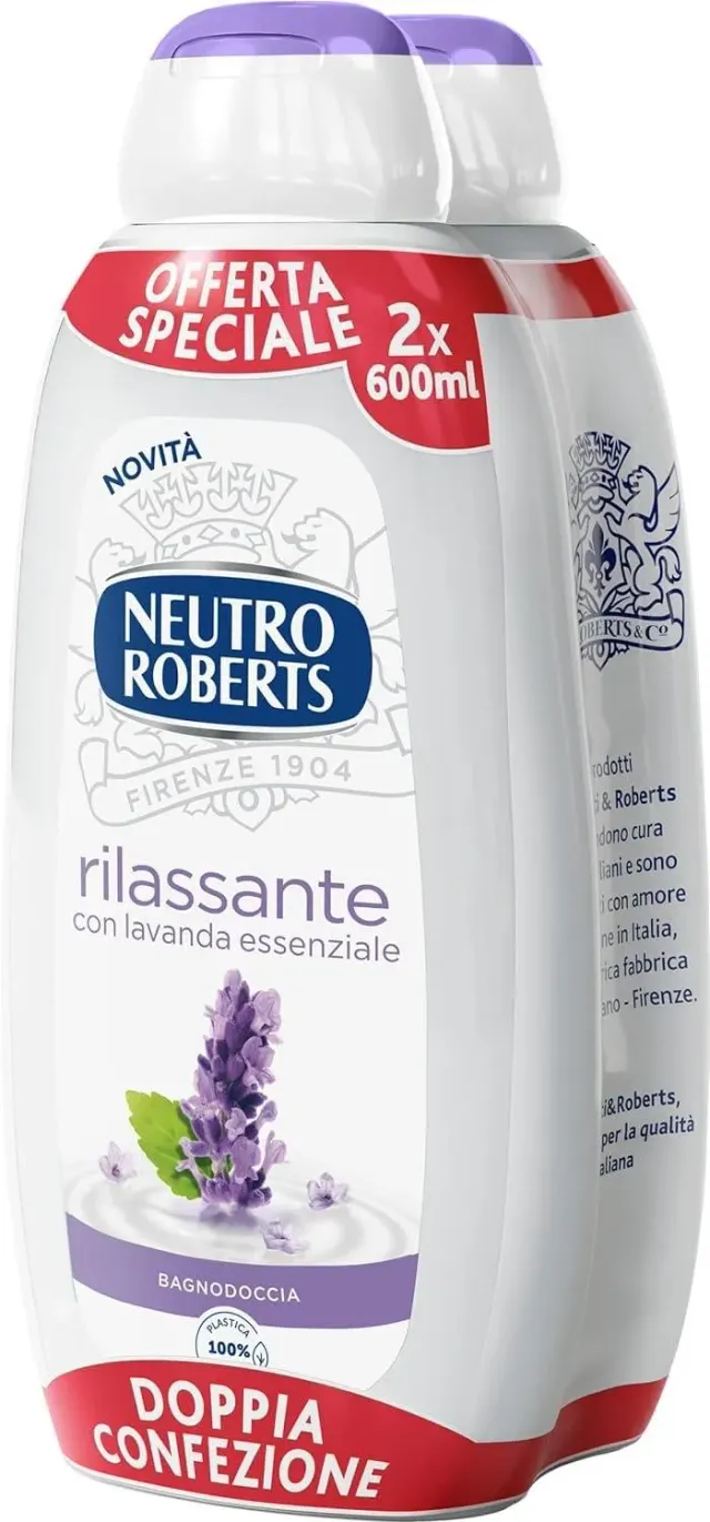 Neutro Roberts Lavanda e Patchouli bagnoschiuma 2x600 ml rilassante