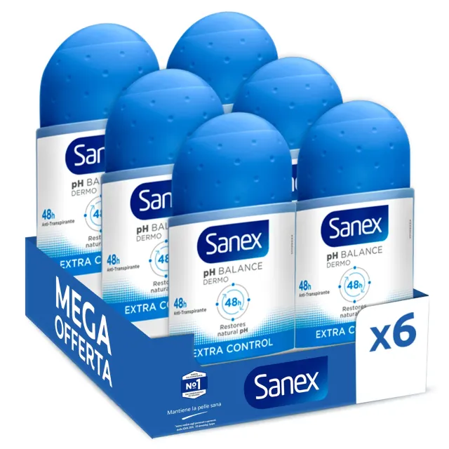 Sanex Dermo Extra Control roll-on Fresco 6x50 ml pH