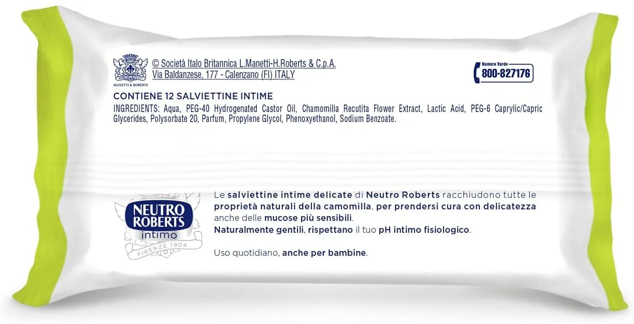 Neutro Roberts Intimo Salviette 12 pz camomilla