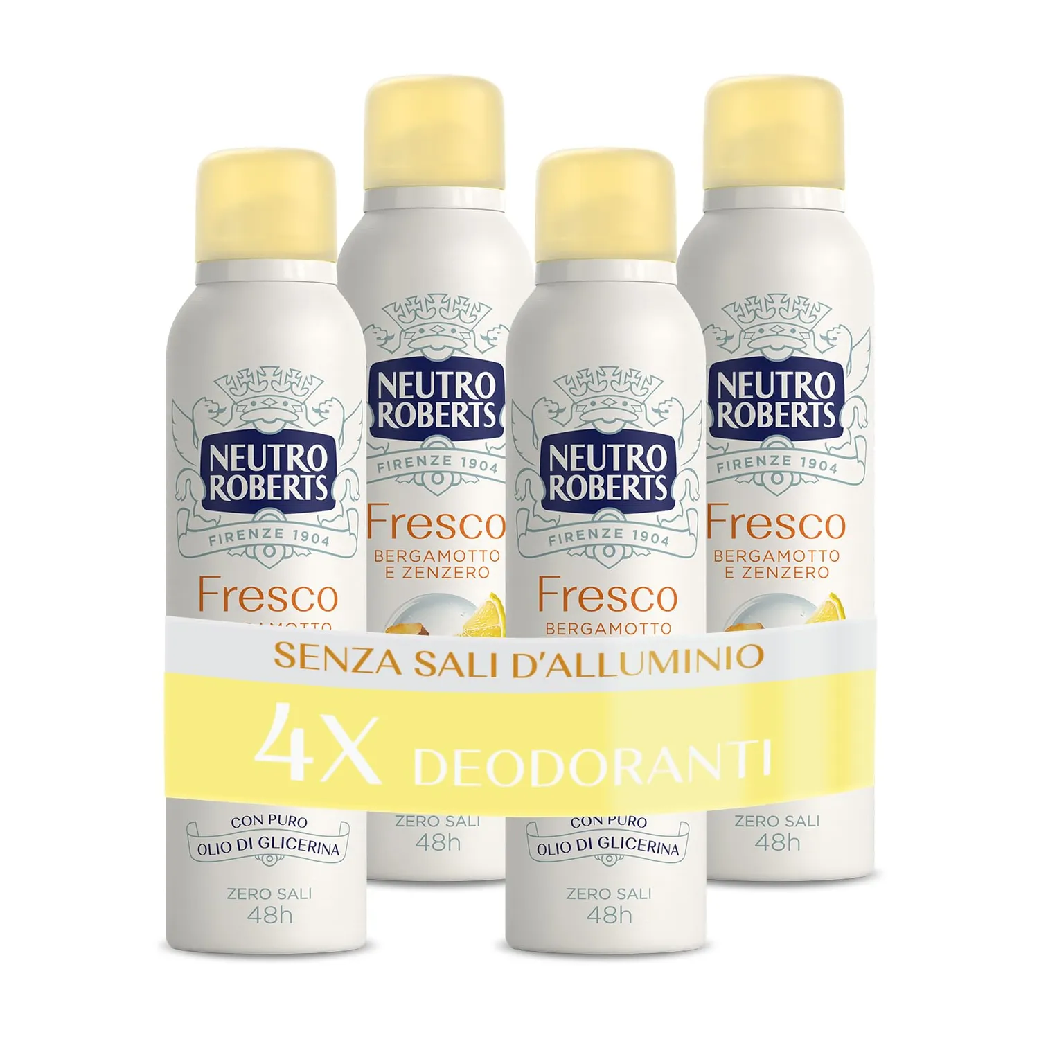 Neutro Roberts Pelle Sensibile Avena e Argan deodorante spray 4x150ml 48h