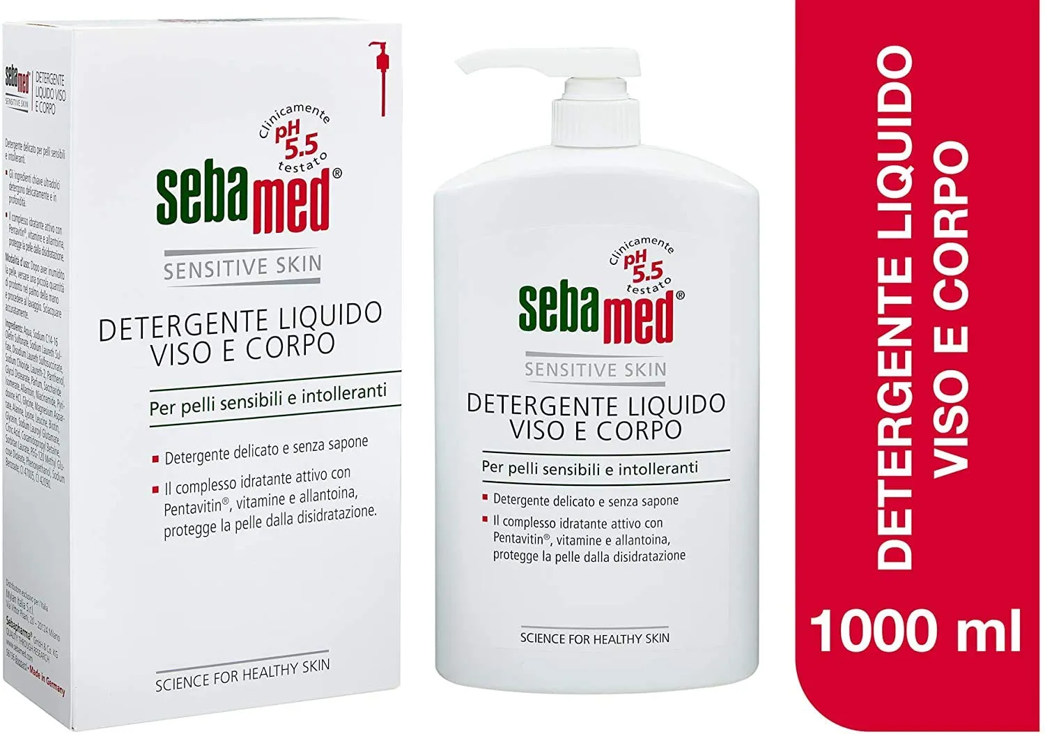 Sebamed Detergente Liquido Viso e Corpo pH 5.5 flacone 1 l pelli sensibili
