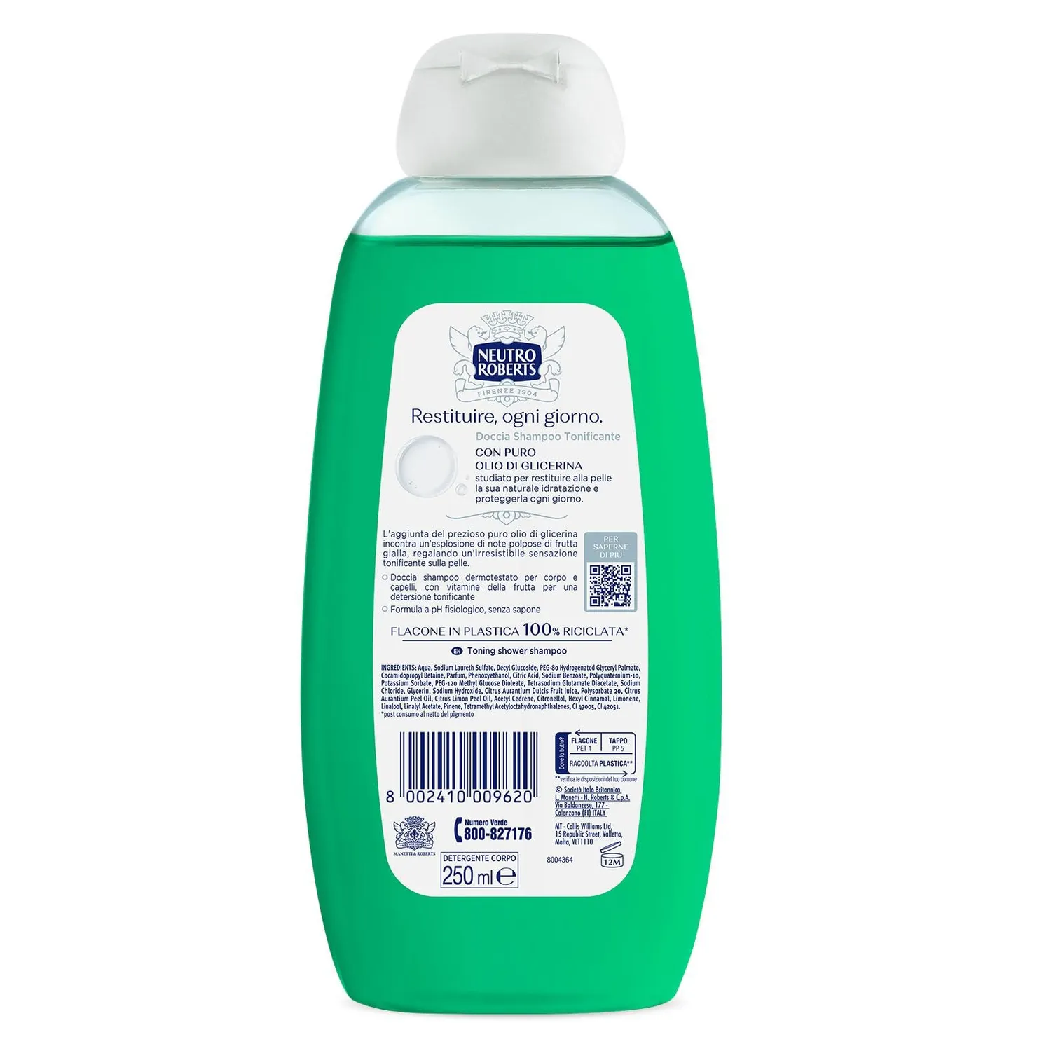 Neutro Roberts Vitamine Frutta doccia shampoo 250 ml tonificante