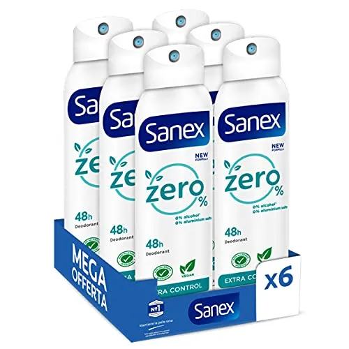 Sanex Zero% Extra Control Deodorante Spray 6x150 ml 48h