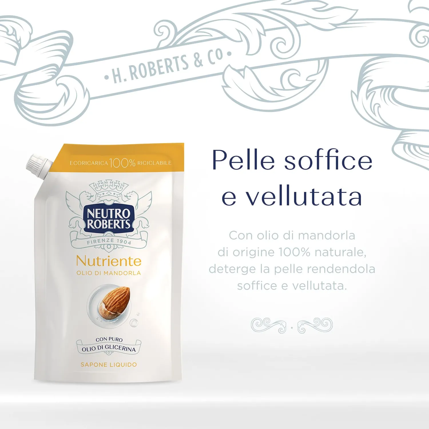 Neutro Roberts Nutriente Sapone Liquido Ricarica 400 ml Mandorla