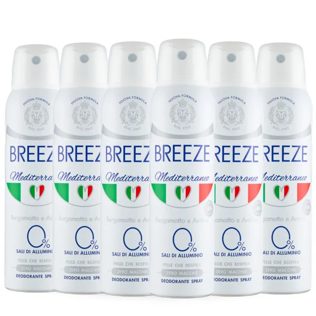 Breeze Mediterraneo deodorante spray 6x150 ml bergamotto