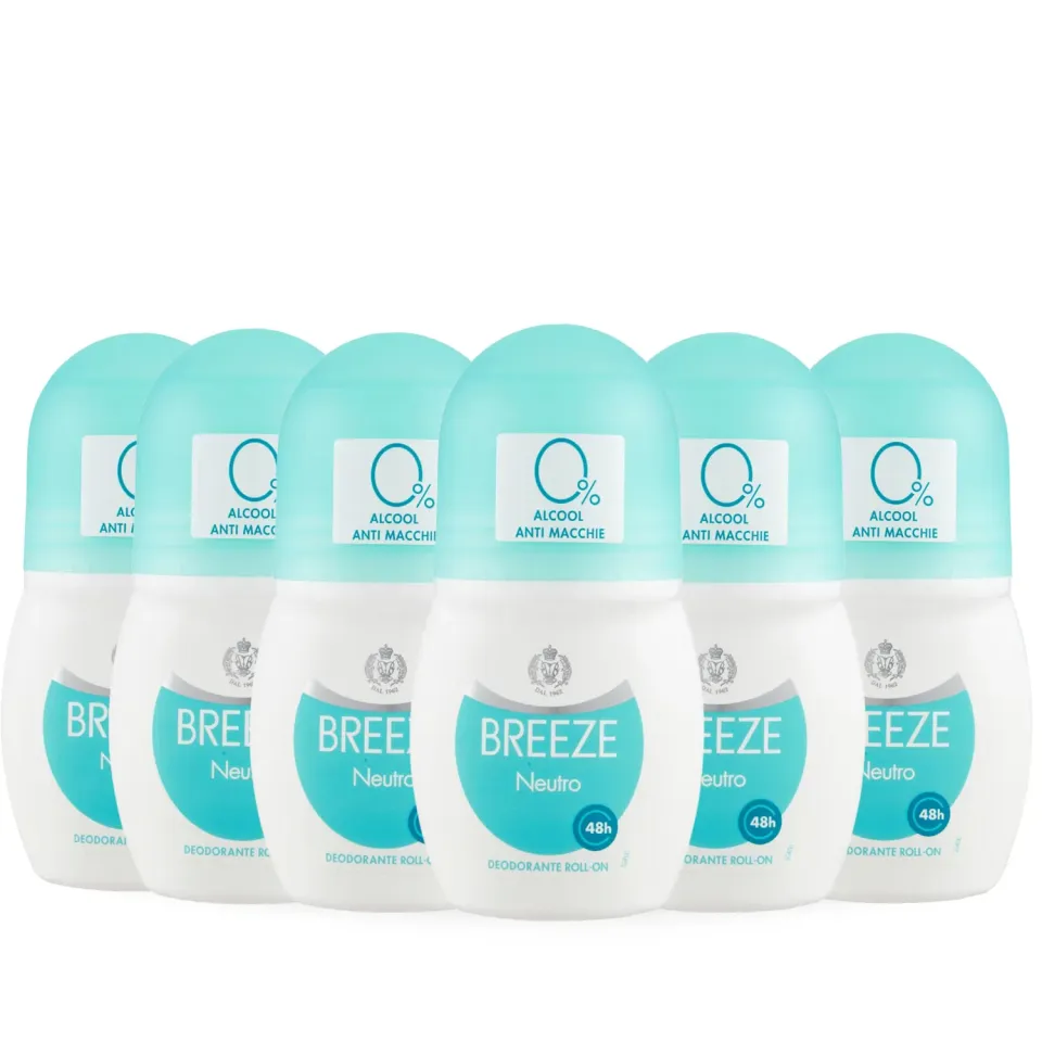 Breeze Neutro deodorante roll on 6x50 ml 48h antimacchia
