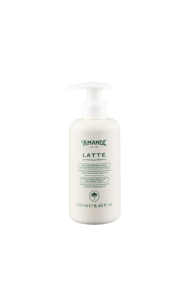L'Amande Latte e Menta sapone mani esfoliante microgranuli