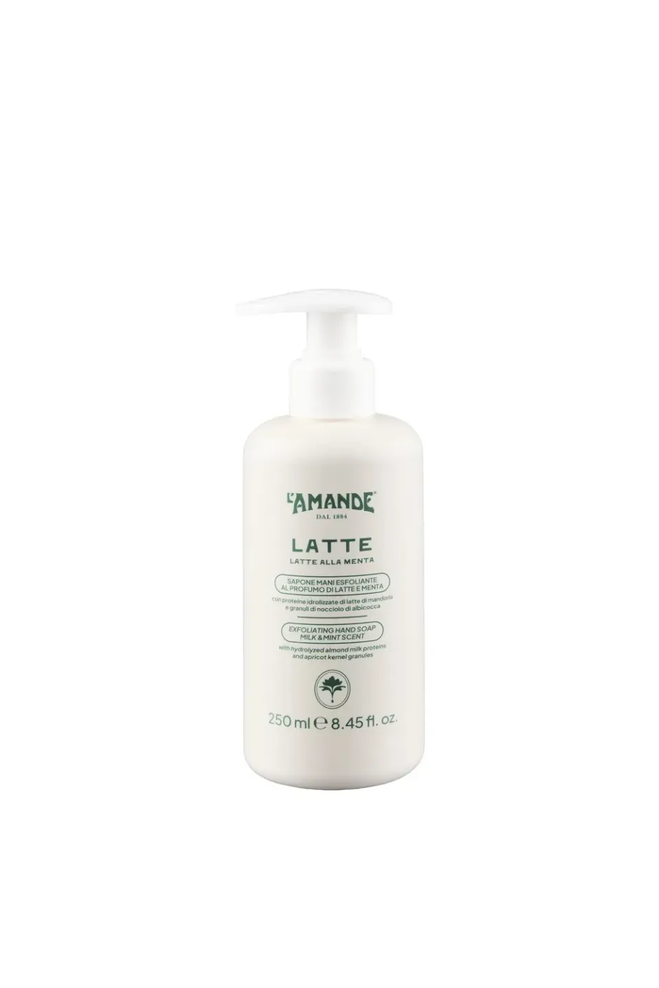 L'Amande Latte e Menta sapone mani esfoliante microgranuli