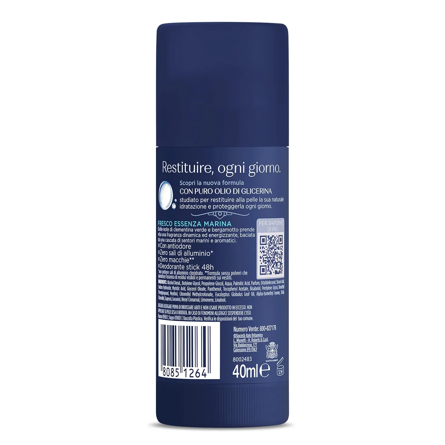 Neutro Roberts Uomo Essenza Marina deodorante stick 40 ml antiodore