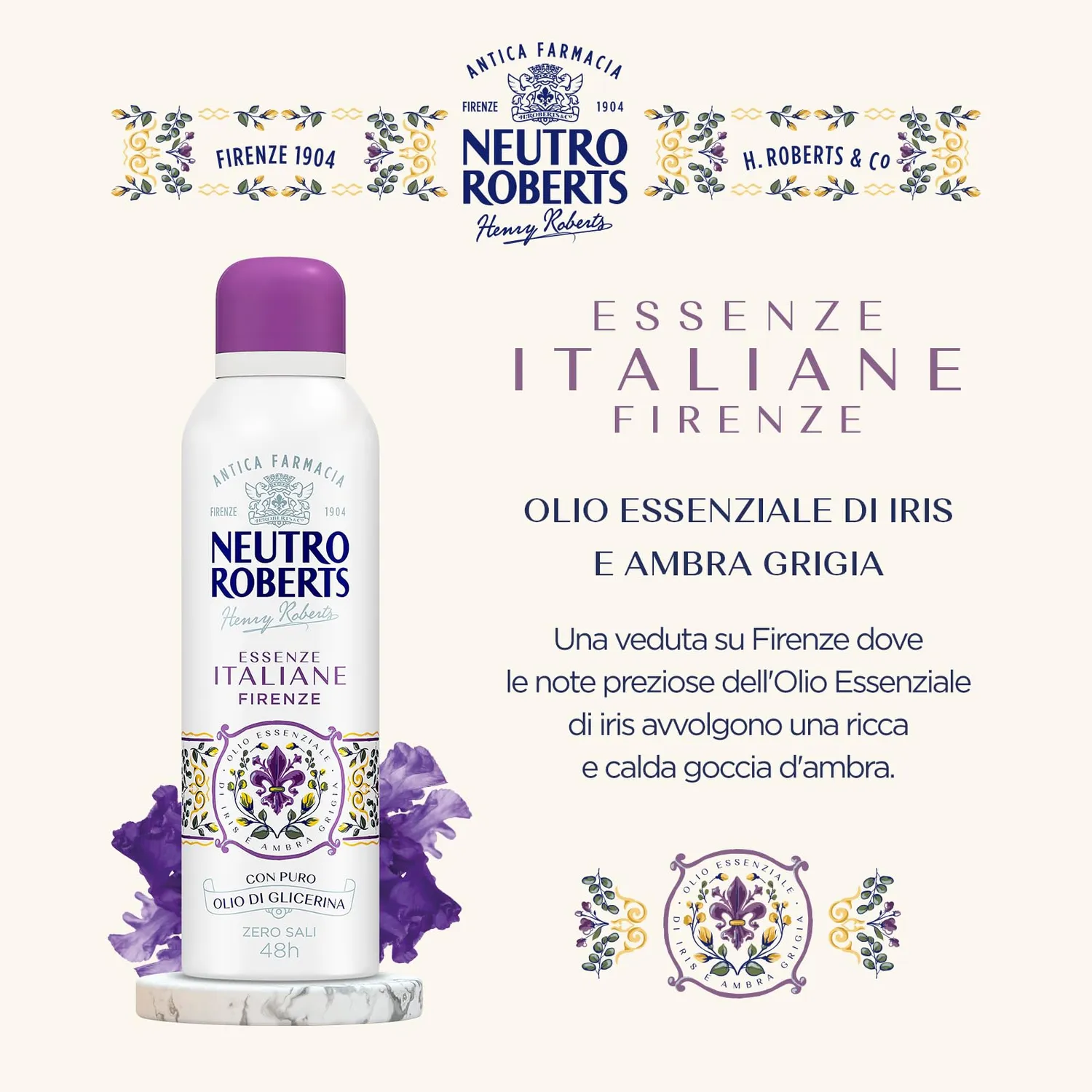 Neutro Roberts Essenze Firenze deodorante spray 200 ml senza alluminio