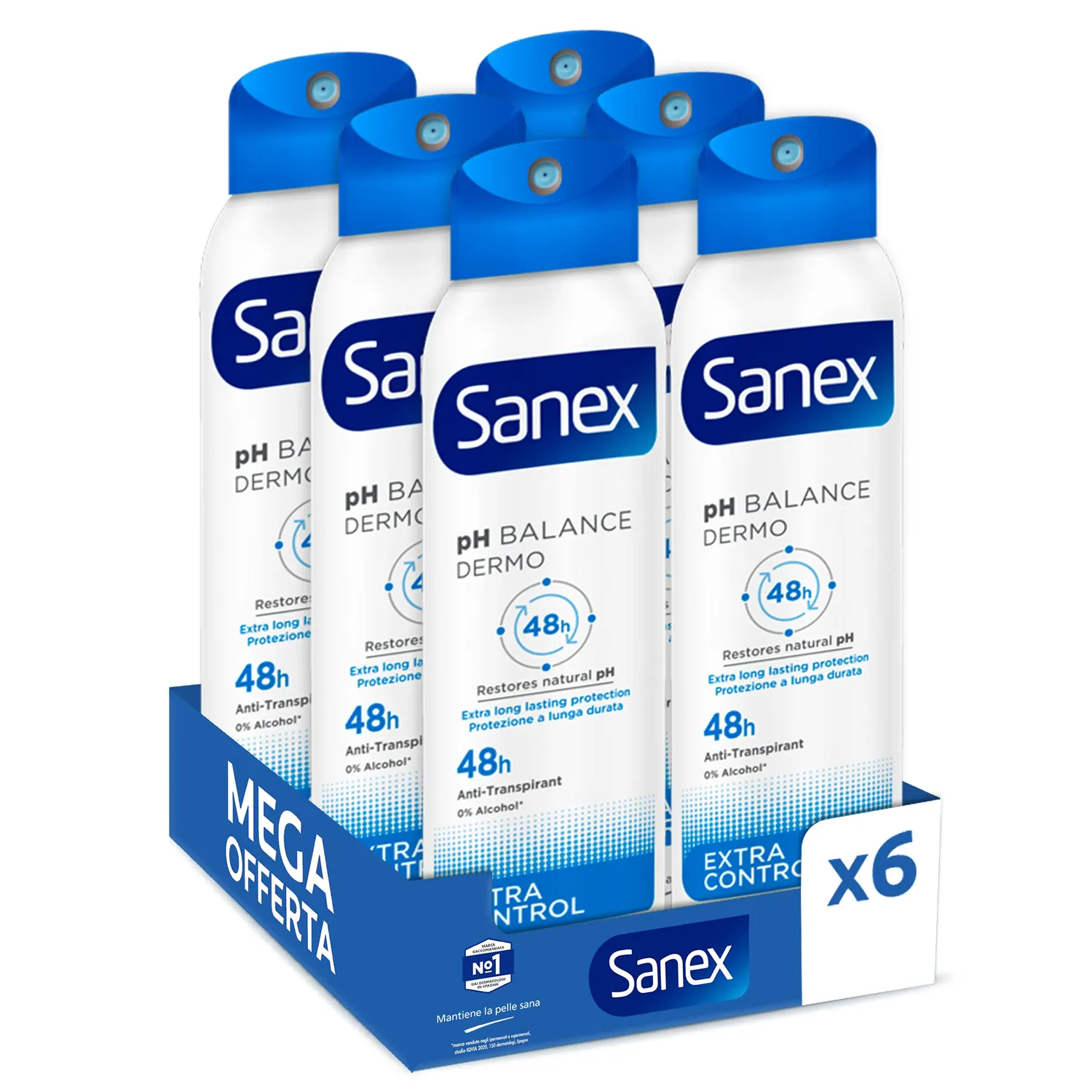 Sanex Zero% Extra Control Deodorante Spray 6x150 ml 48h