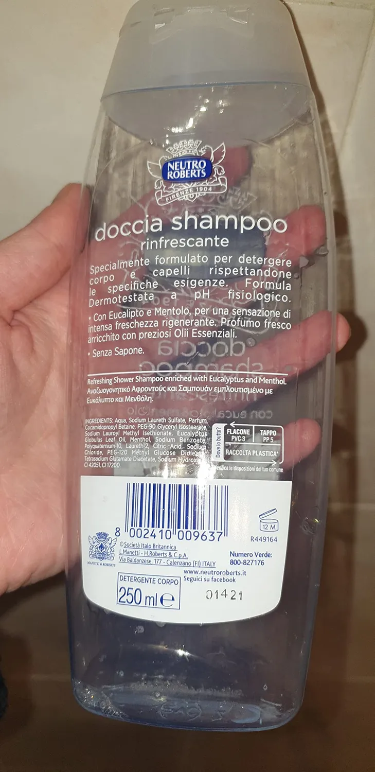 Neutro Roberts Rinfrescante doccia shampoo 250 ml menta