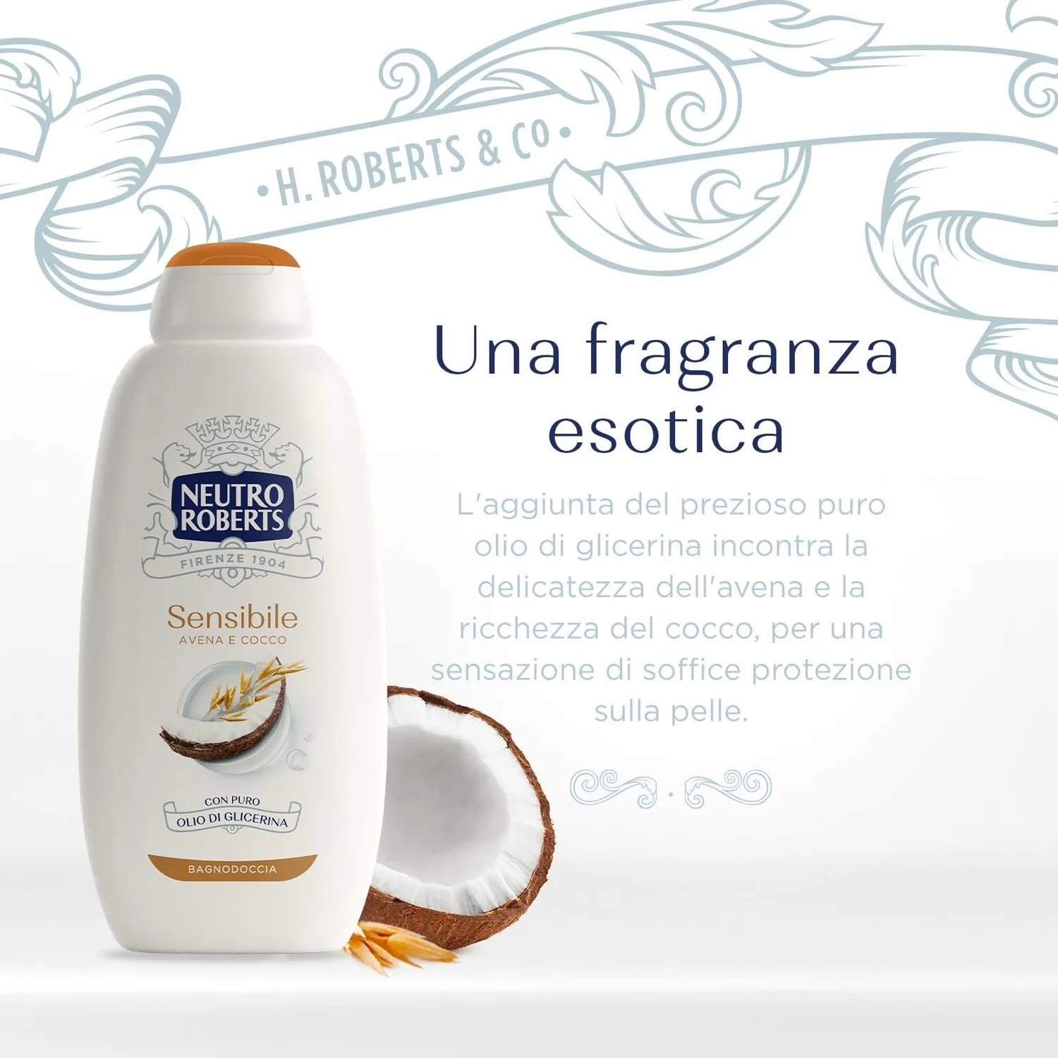 Neutro Roberts Sensibile Bagnoschiuma 4x600 ml Avena e Cocco