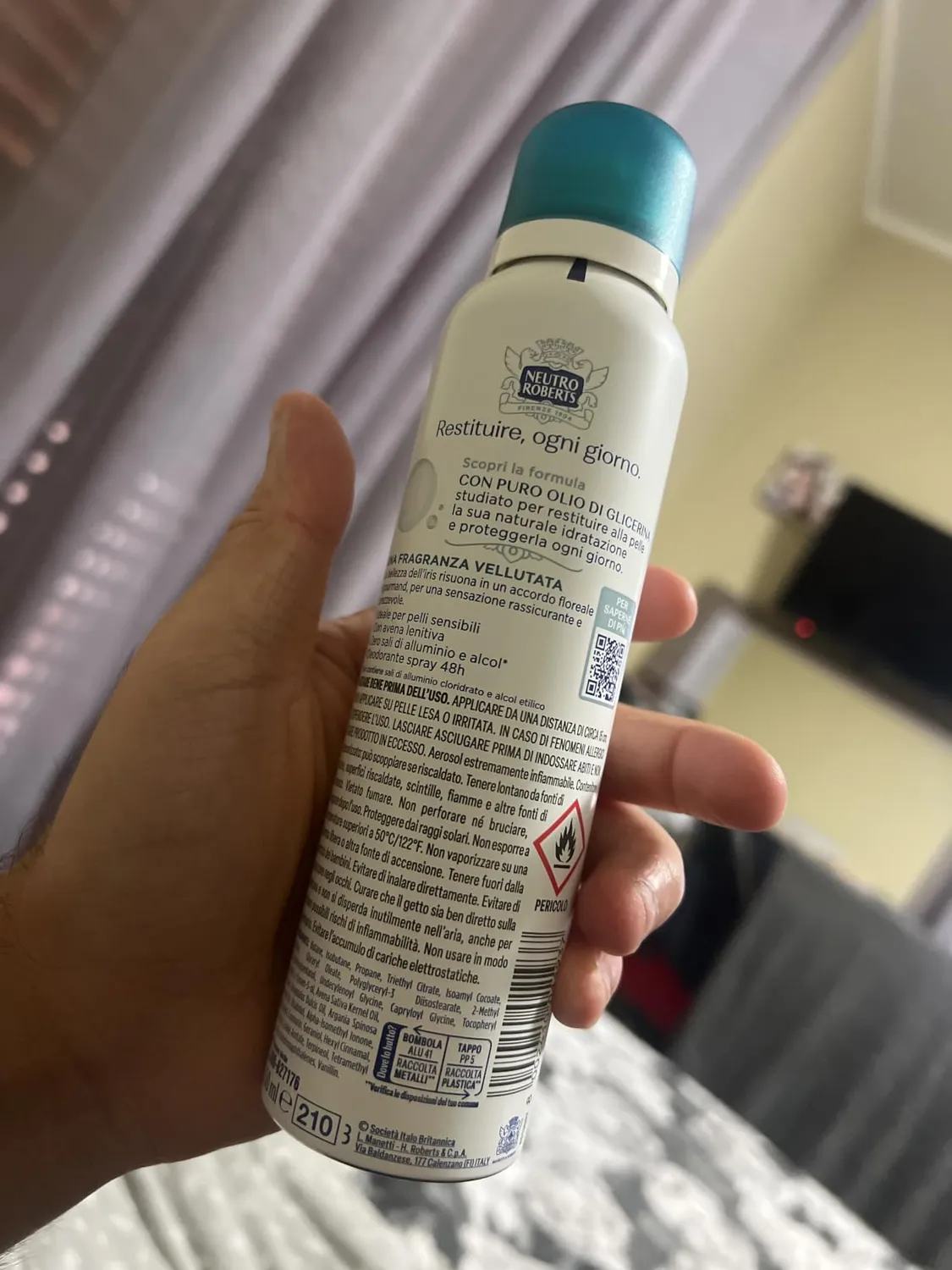Neutro Roberts Sensibile Avena e Iris deodorante spray 150 ml zero alcol