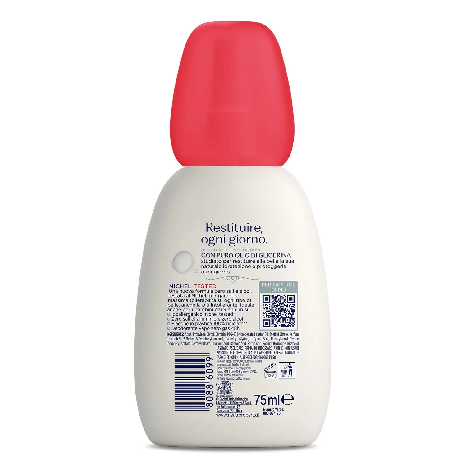 Neutro Roberts Dermazero vapo deodorante 75 ml ipoallergenico