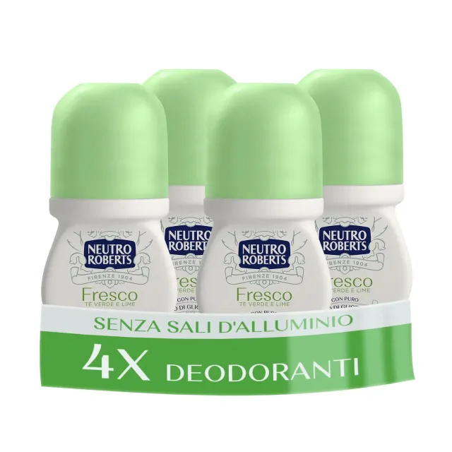 Neutro Roberts Fresco Verde Deodorante Roll-On 4x50 ml Tè Verde Lime