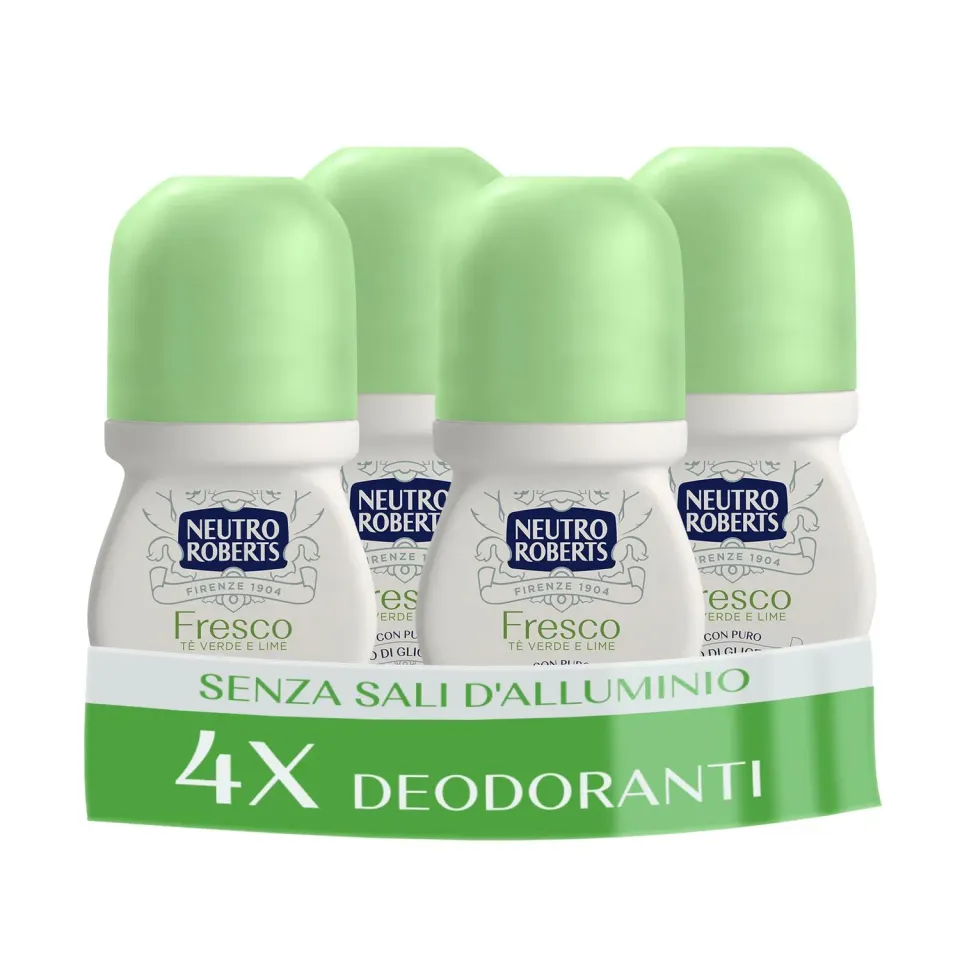 Neutro Roberts Fresco Verde Deodorante Roll-On 4x50 ml Tè Verde Lime