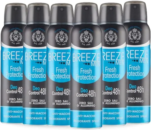 Breeze Men Fresh Protection Deodorante Spray 6x150 ml senza alluminio
