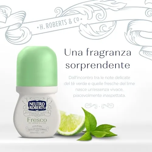 Neutro Roberts Fresco Verde Deodorante Roll-On 4x50 ml Tè Verde Lime