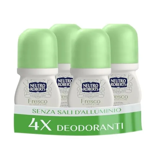 Neutro Roberts Fresco Verde Deodorante Roll-On 4x50 ml Tè Verde Lime
