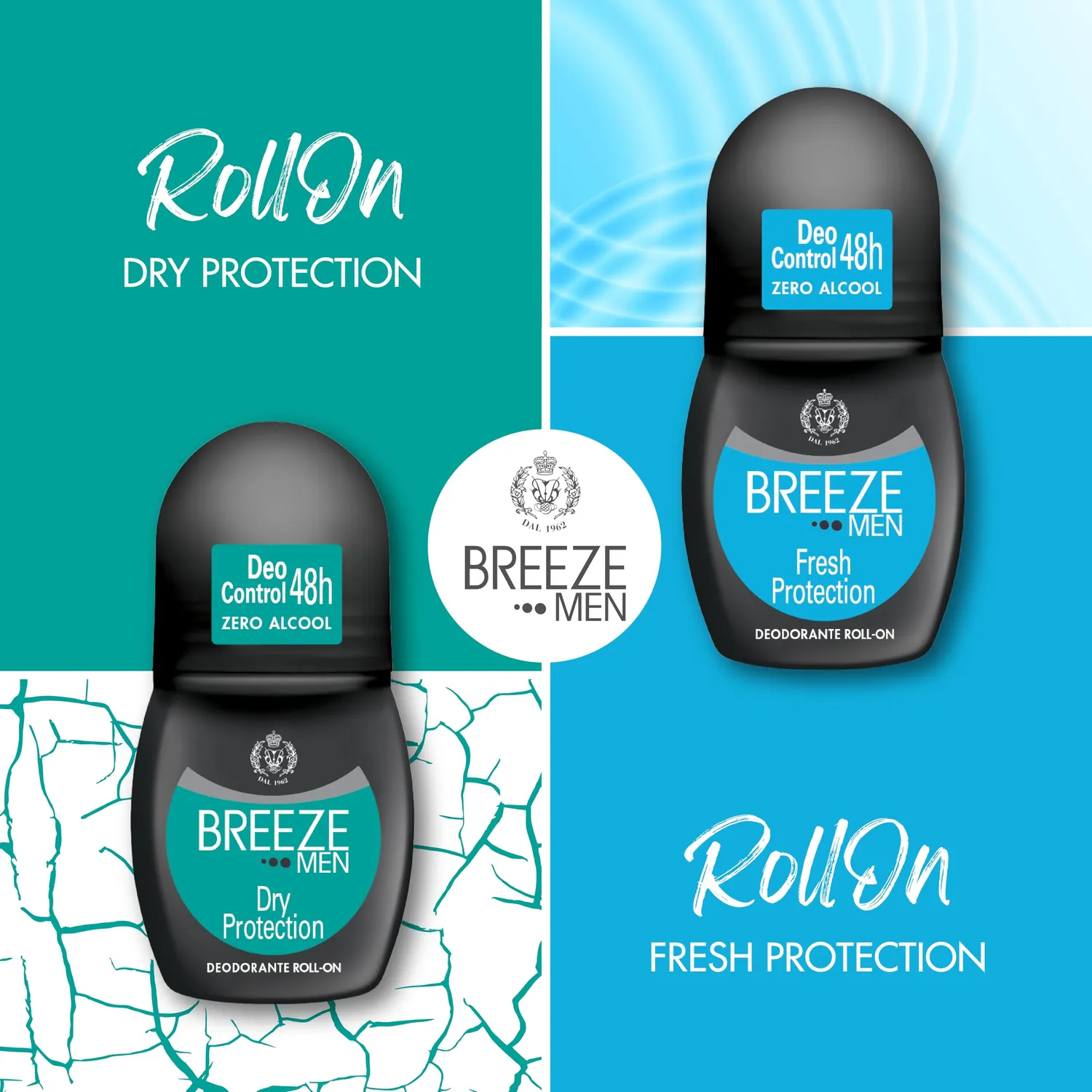 Breeze Men Fresh Protection deodorante roll-on 6x50 ml