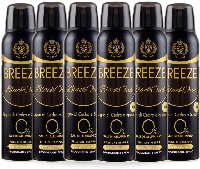 Breeze Blackoud deodorante spray 6x150 ml aromatico