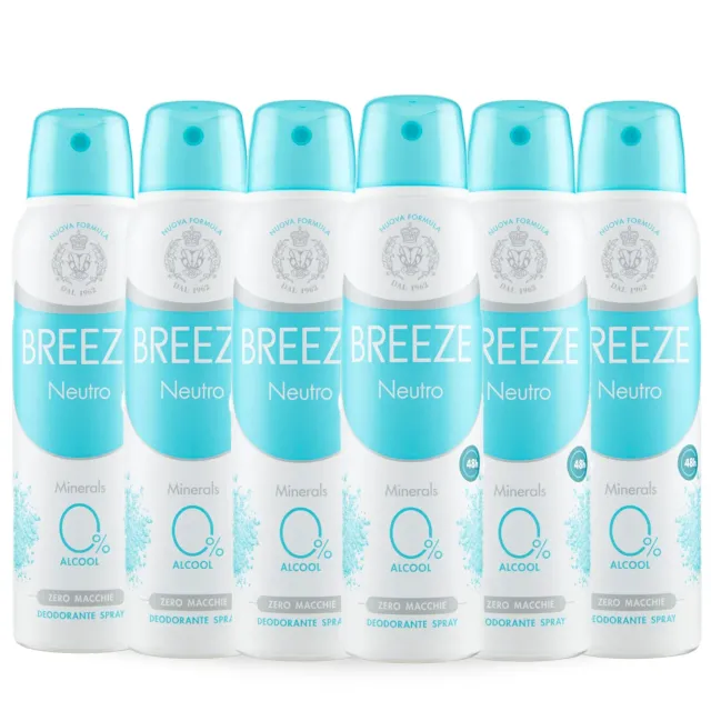 Breeze Neutro deodorante spray 6x150 ml zero macchie
