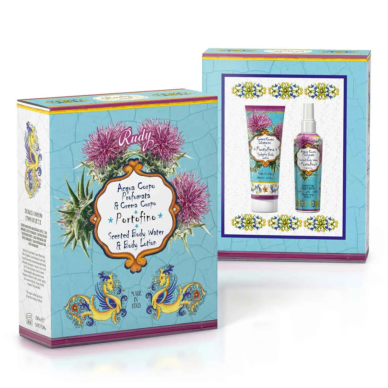 Rudy Maioliche Portofino Set Acqua 150 ml + Crema 200 ml floreale
