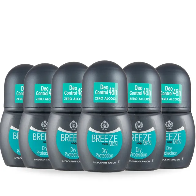 Breeze Men Dry Protection Deodorante Roll On 6x50 ml 48h uomo