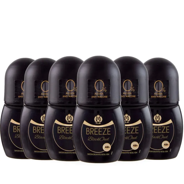 Breeze Black Oud deodorante roll on 6x50 ml 48h