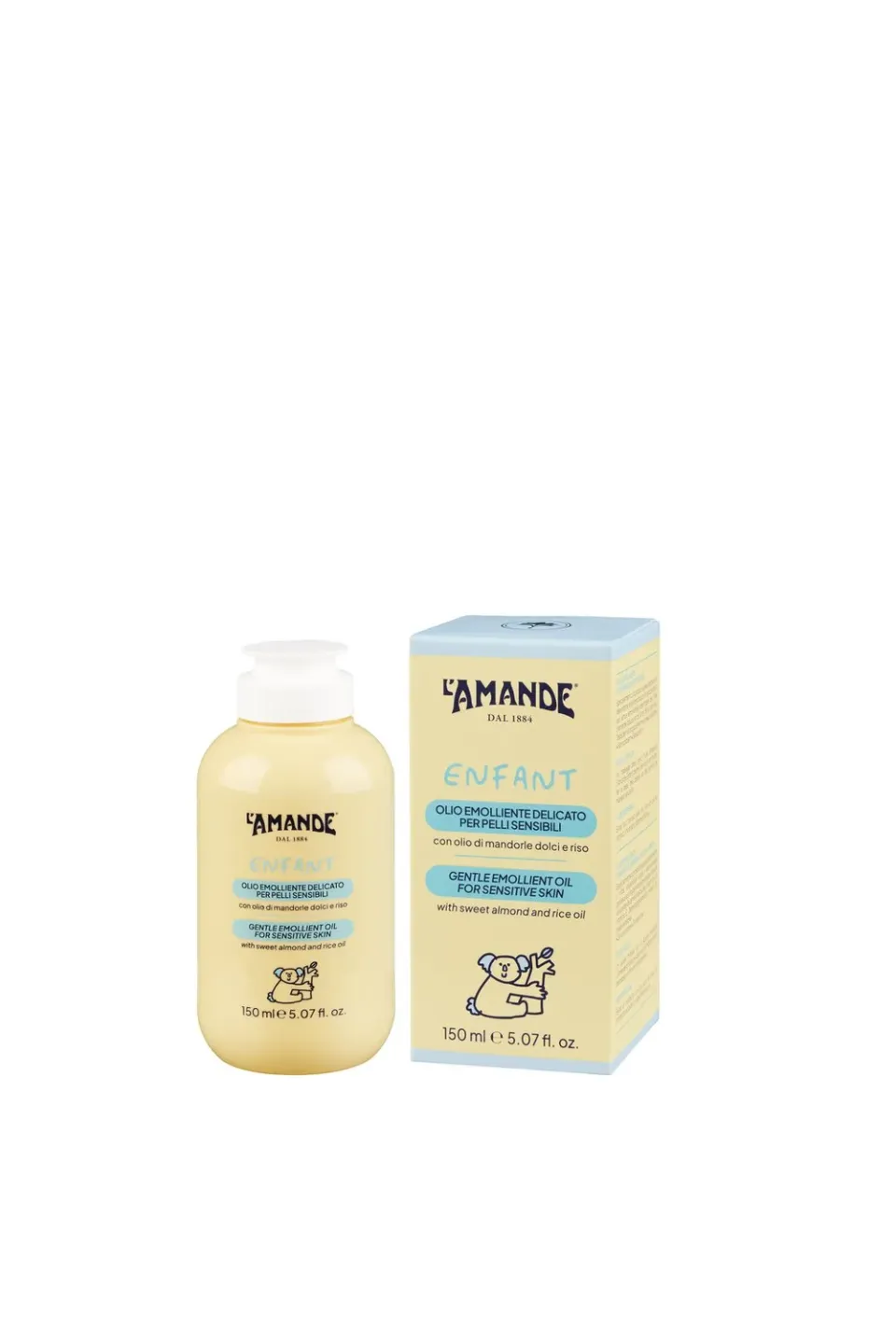 L'Amande Enfant La Famille Olio Emolliente delicato senza profumo