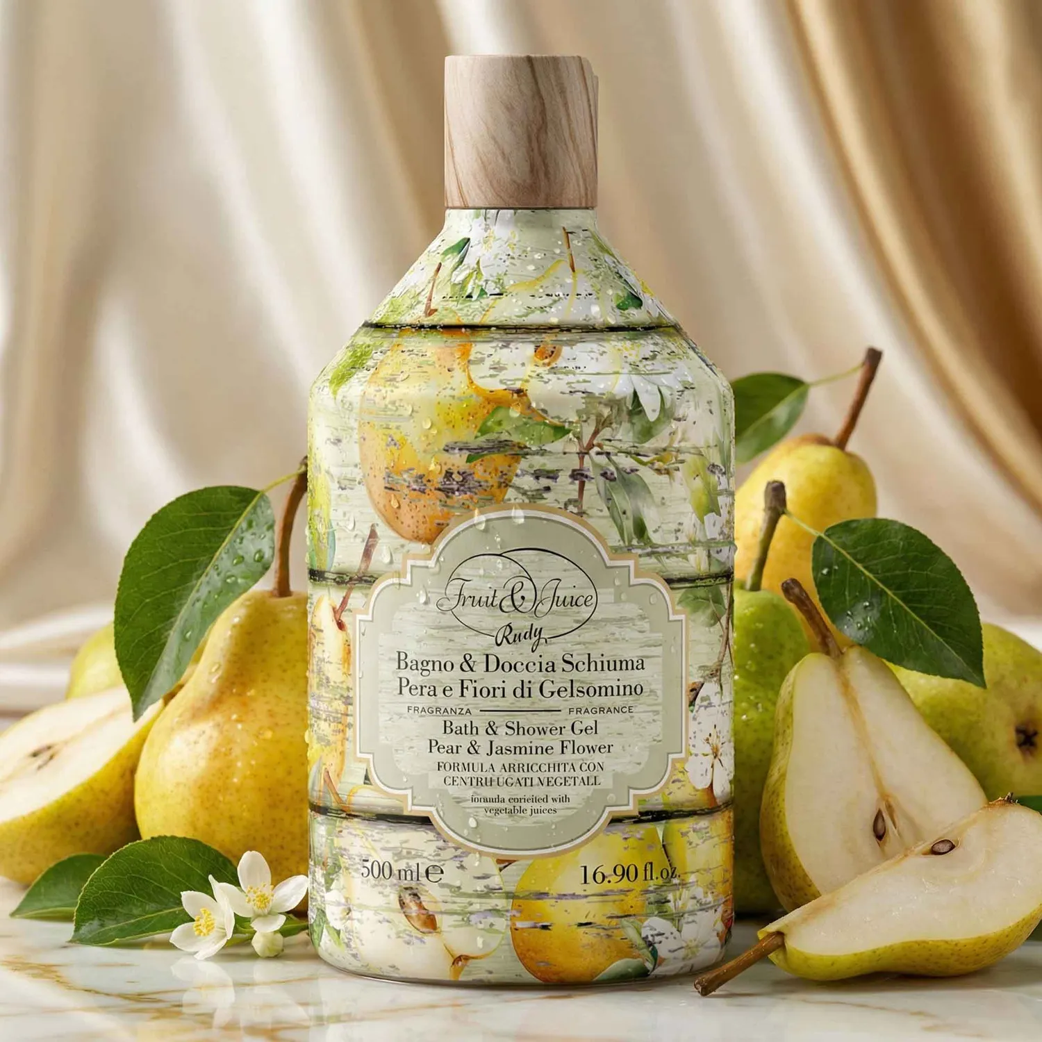 Rudy Fruit&Juice Bagnoschiuma 500 ml Pera e Gelsomino