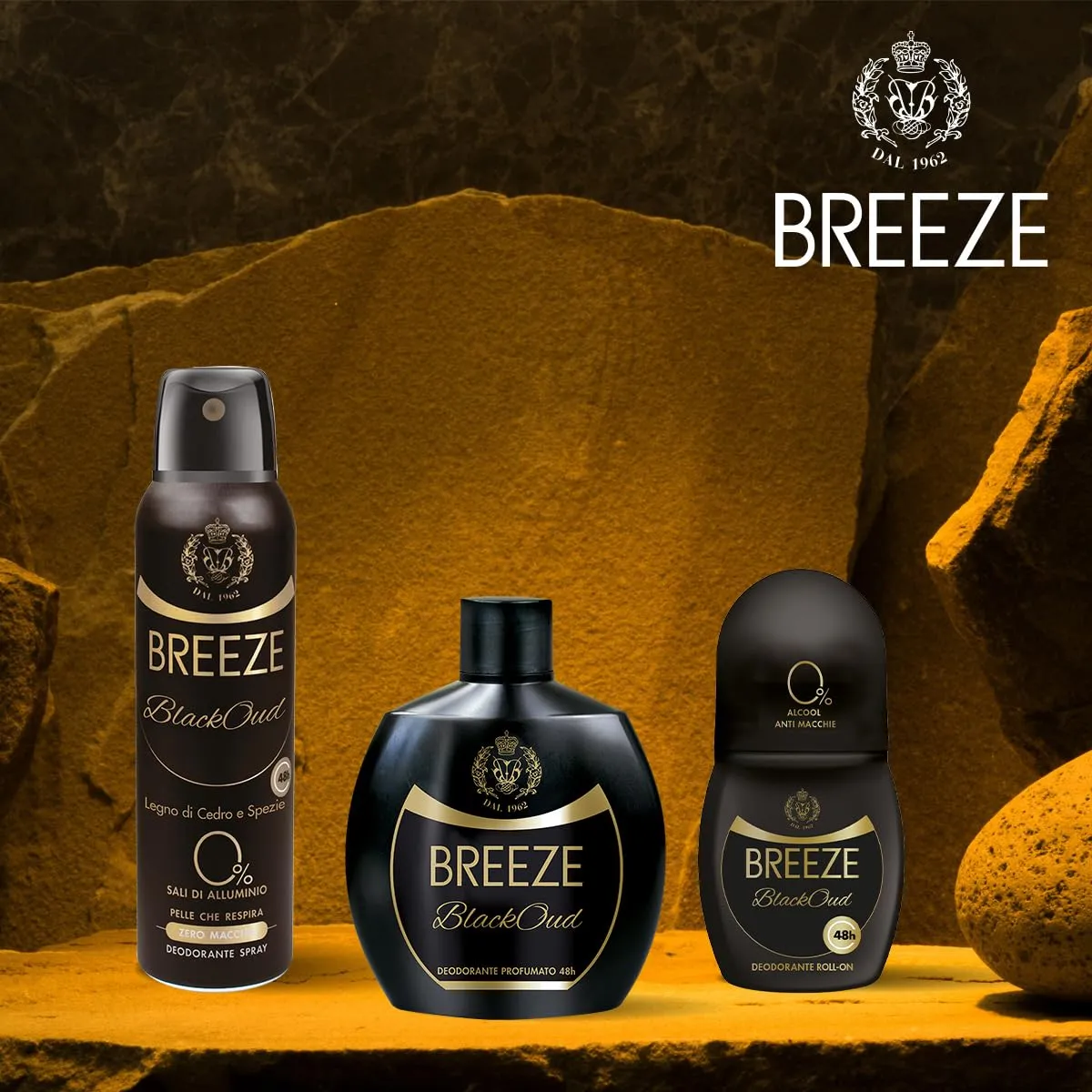 Breeze Black Oud deodorante roll on 6x50 ml 48h